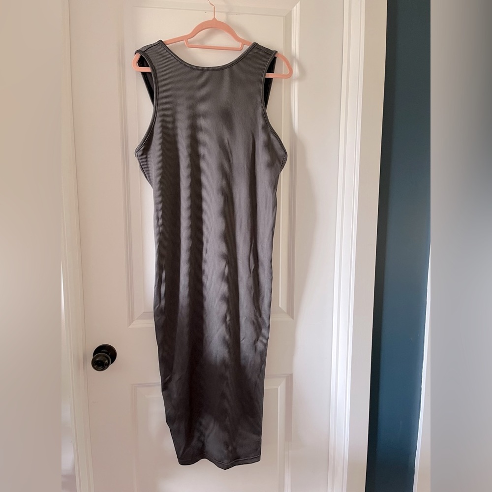 Dark grey bodycon low back XL midi dress from H&M